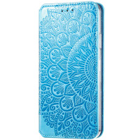 Чехол книжка Xiaomi Redmi Note 9 pro 9S Узоры (бирюзовый)