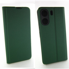 Чохол книжка Xiaomi Redmi 13C Poco C65 Шкіряний (зелений)