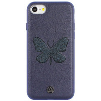 Чохол шкіряний для Iphone 7 /8/SE Luna Aristo з метеликом (blue)