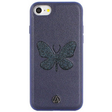 Чохол шкіряний для Iphone 7 /8/SE Luna Aristo з метеликом (blue)