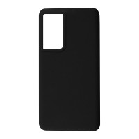 Samsung S21 Ultra G998 Чохол силіконовий Мікрофібра (чорний)