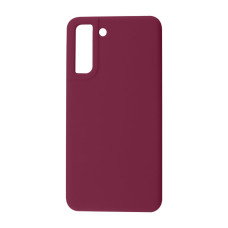 Samsung S21 FE G990 Чехол микрофибра Silicone Cover (бордовый)