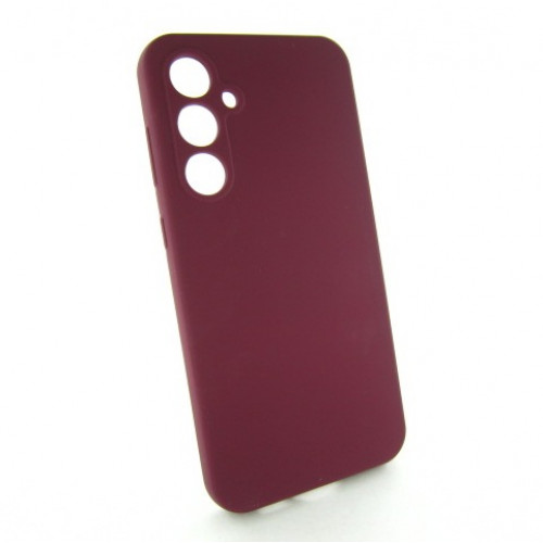 Samsung S23 FE Чехол силиконовый Защита камеры (бордовый)