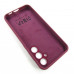 Samsung S23 FE Чехол силиконовый Защита камеры (бордовый)