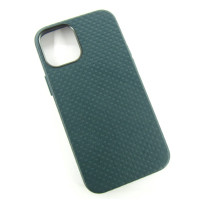 Iphone 12 mini Кожаный чехол Перфорация (зеленый)