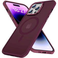 iPhone 15 Pro Max Чехол матовый Магнит TPU+PC (бордовый)