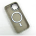 iPhone 15 Чохол матовий Магніт TPU+PC (сірий)