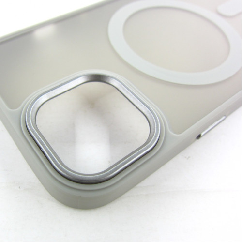 iPhone 15 Чохол матовий Магніт TPU+PC (сірий)