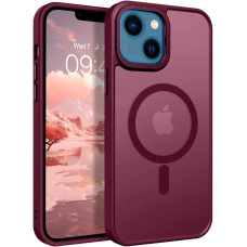 iPhone 15 Чехол матовый Магнит TPU+PC (бордовый)