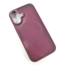 iPhone 16 Чехол матовый Магнит TPU+PC (бордовый)