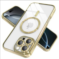 iPhone 16 Pro Max Чехол магнитный Защита камеры (золотой)