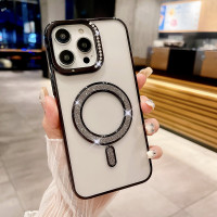 Iphone 15 Pro Чохол магніт Стрази Diamond (чорний)