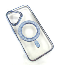 Iphone 16 Чохол магніт Стрази Diamond (блакитний)