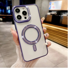 Iphone 15 Pro Max Чохол магніт Стрази Diamond (фіолетовий)