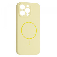iPhone 15 Pro Max Чехол силиконовый микрофибра Магнит (желтый)