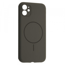 iPhone 11 Чохол силіконовий мікрофібра Магніт (сірий)