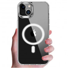Iphone 14 Plus Прозорий чохол Space MagSafe (TPU+PC)