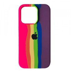 Iphone 14 Pro Max Чохол мікрофібра Веселка Rainbow (яскравий)