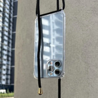 IPhone 14 Pro Max Чехол силиконовый со Шнурком (прозрачный)