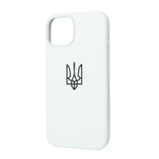 Iphone 14 Plus Чехол микрофибра Тризуб (белый)