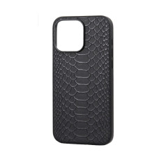 Iphone 15 Pro Шкіряний чохол Пітон (чорний)
