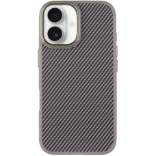 Iphone 16 Захисний чохол Кевлар Карбон (сірий)