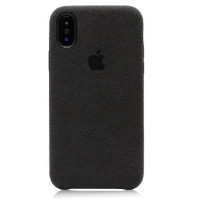 iPhone X XS 10 Шкіряний чехол Alcantara (black)