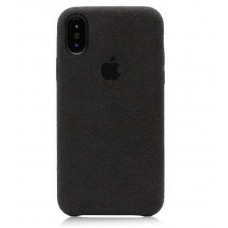 iPhone X XS 10 Шкіряний чехол Alcantara (black)