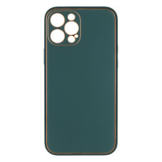iPhone 12 pro max шкіряний чохол Epik (зелений)