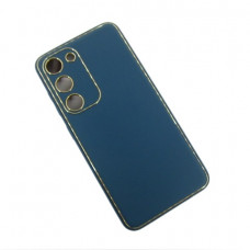 Samsung S23 S911 Чохол шкіряний Захист камери (синій)