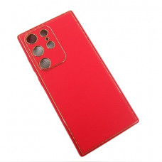 Samsung S23 Ultra S918 Чохол шкіряний Захист камери (червоний)