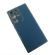 Samsung S23 Ultra S918 Чохол шкіряний Захист камери (синій)