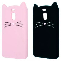 Meizu M6 Note объемный 3D чехол Cats (черный)