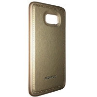 Samsung G935 S7 Edge чехол кожа Momax gold