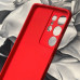 Samsung S21 Ultra G998 Чохол шкіряний Захист камери (червоний)