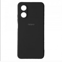 Oppo A17 Силиконовый чехол микрофибра (черный)