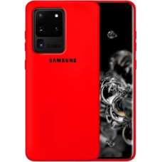 Samsung S20 Ultra G988 Силіконовий чохол Мікрофібра (червоний)