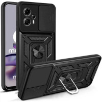 Motorola Moto G14 Противоударный чехол Шторка (черный)
