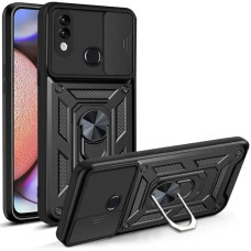 Samsung A10s A107 Чехол противоударный (шторка + кольцо)