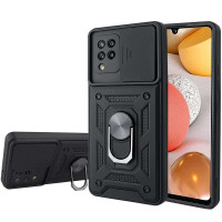 Samsung A22 A225 M32 M325 Противоударный чехол Шторка (черный)