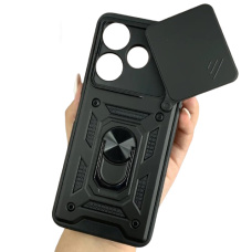 Xiaomi Redmi 13 Противоударный чехол Шторка (черный)
