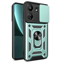 Xiaomi Redmi 13C Poco C65 Протиударний чохол Шторка+кільце (зелений)