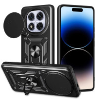 Xiaomi Poco X7 5G Чехол противоударный Кольцо+шторка (черный)
