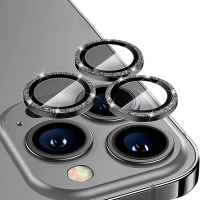 Защитное стекло на камеру iPhone 16 Pro Max стразы (с камнями)