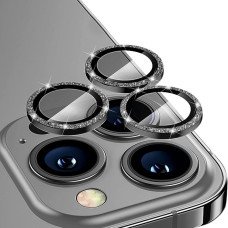 Защитное стекло на камеру iPhone 15 Pro Max стразы (с камнями)