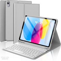 Чехол iPad 10,9 A2324 A2072 A2316 A2325 клавиатура Отсек стилуса (серый)