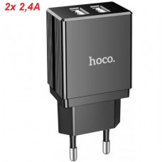 Мережевий адаптер Блок Зарядка 2USB 2,4A (hoco)