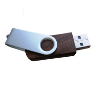 Флешка USB Flash пам'ять 16Gb поворотна (метал дерево)