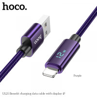 USB кабель iPhone 14th 1,2m 27W с дисплеем (фиолетовый)