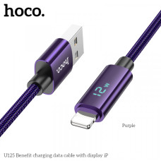 USB кабель iPhone 14th 1,2m 27W з дисплеєм (фіолетовий)